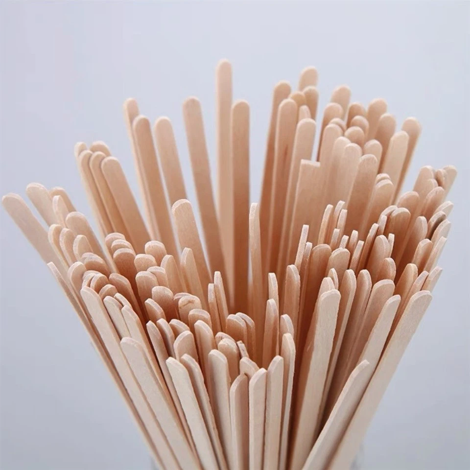 wooden coffee stir sticks details